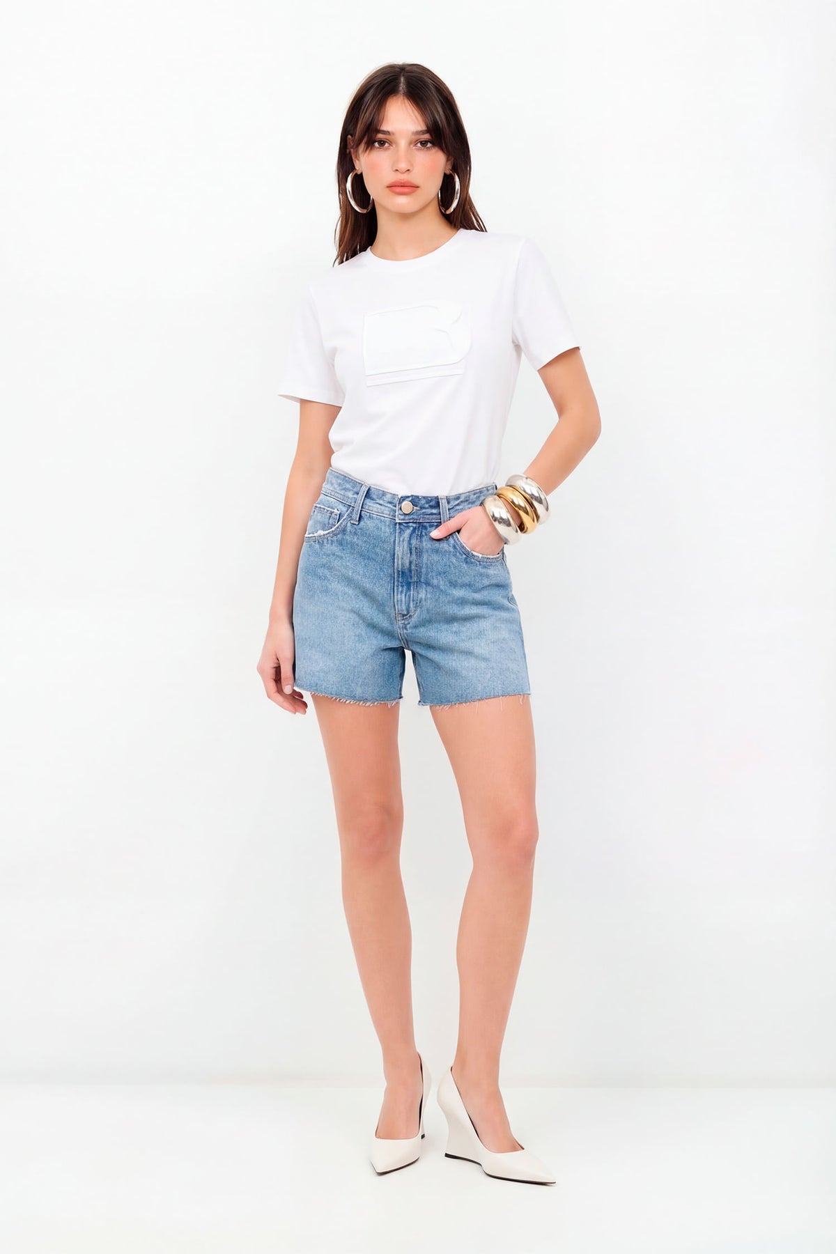 Short Jeans Boyfriend Feminino Inblanche Jeans Claro
