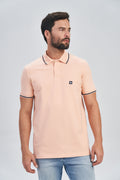 Polo Patch Logo Masculina Acostamento Rosa