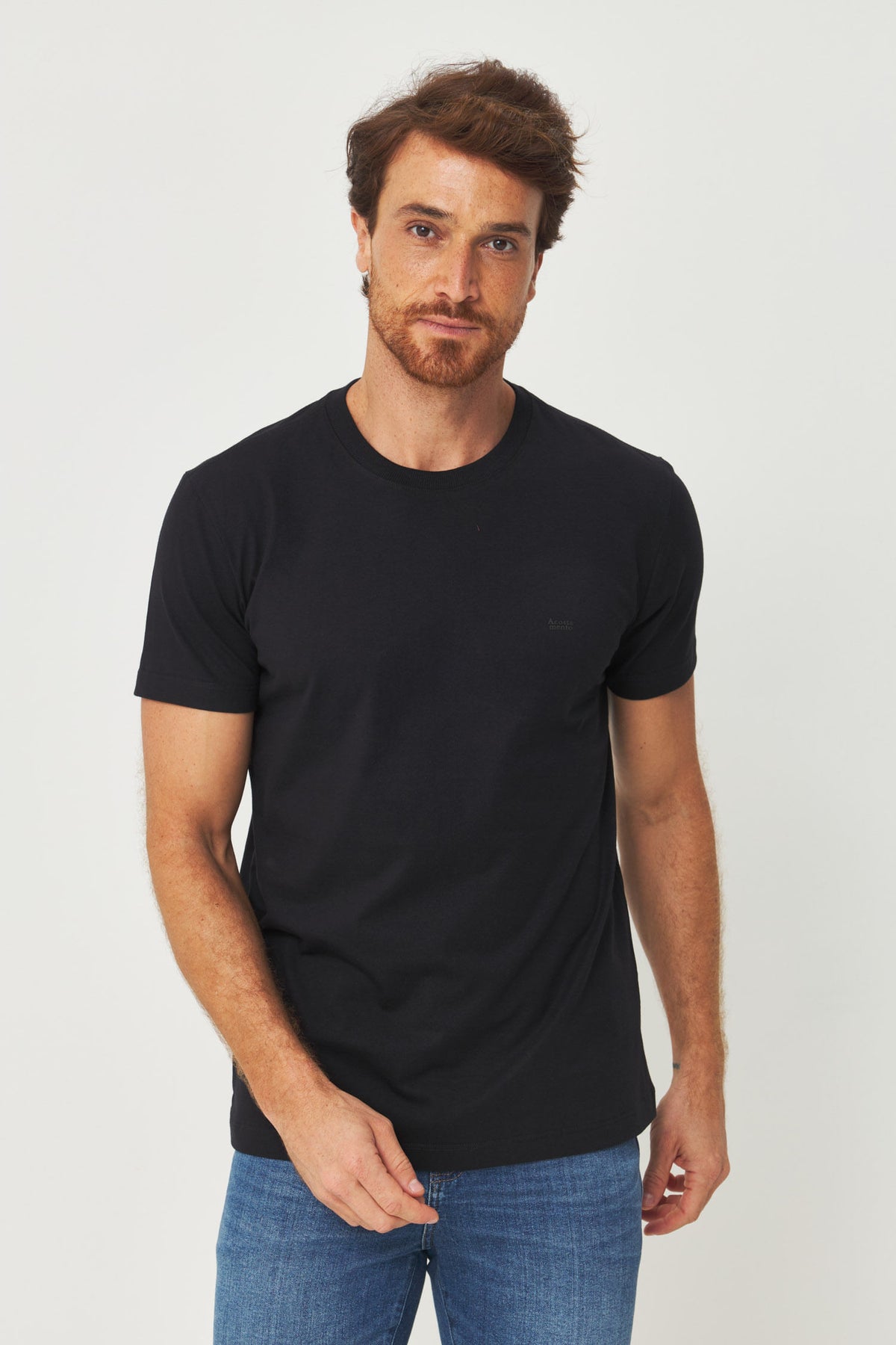 Camiseta Básica Clean Masculina Acostamento Preto