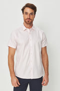 Camisa Manga Curta Cotton Masculina Acostamento Rosa