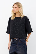 Blusa Fluída Strass Feminina Inblanche Preto