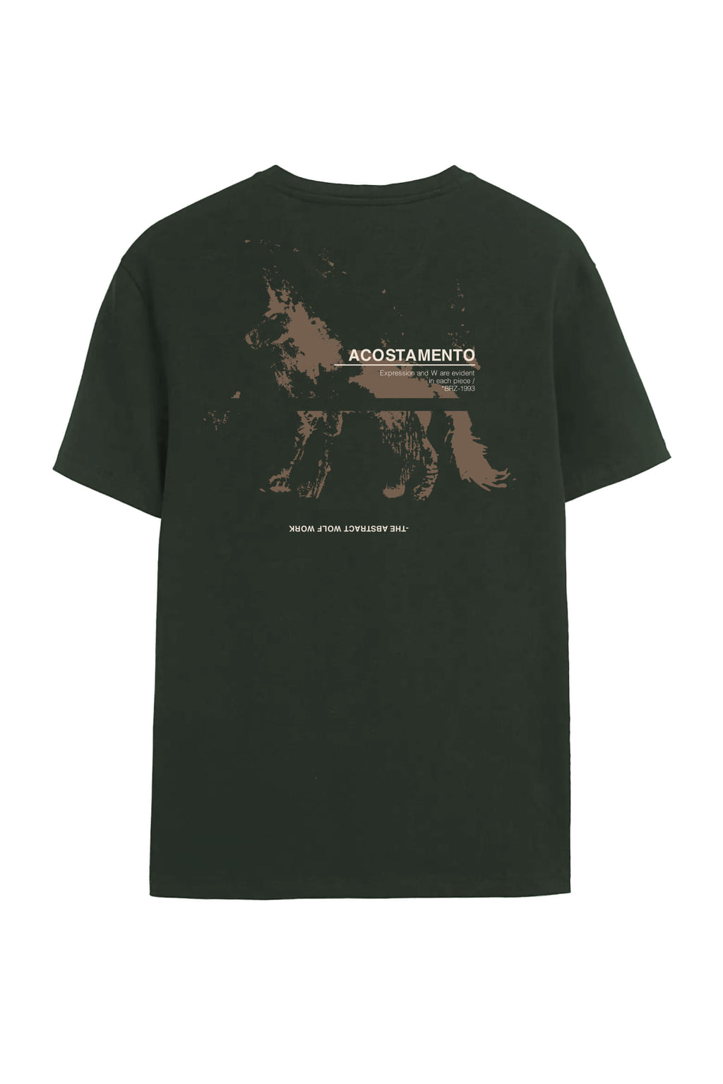 Camiseta Lobo Em Rota Masculina Oversize Acostamento Verde Nativo