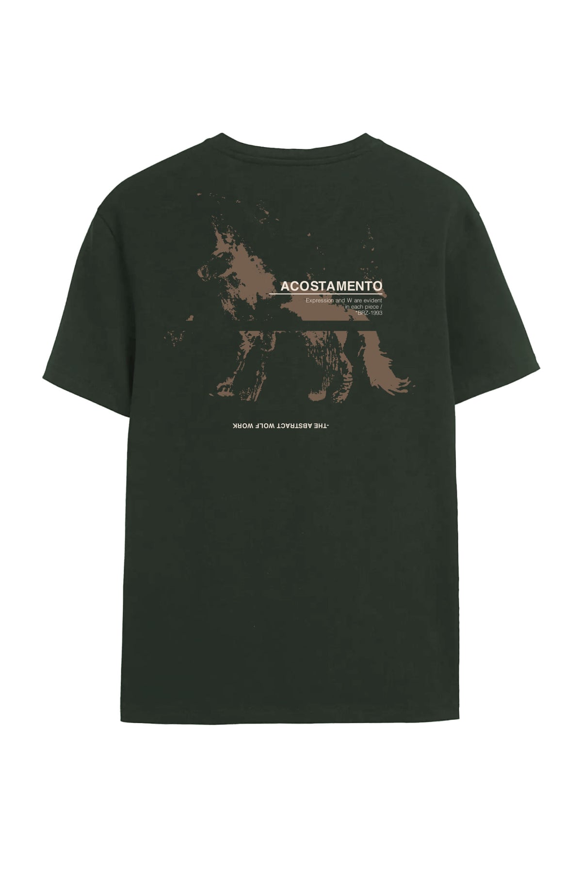 Camiseta Lobo Em Rota Masculina Oversize Acostamento Verde Nativo