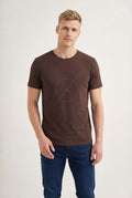 Camiseta Copa Logo Central Masculina Acostamento Marrom Ipe