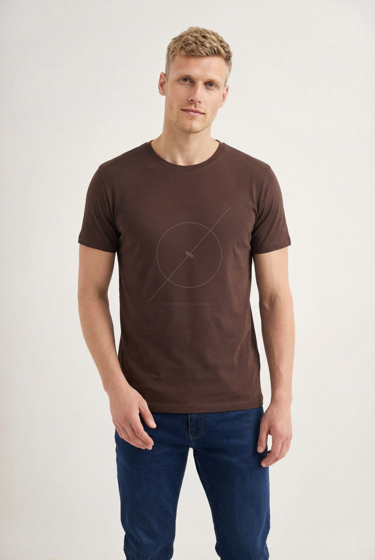 Camiseta Copa Logo Central Masculina Acostamento Marrom Ipe