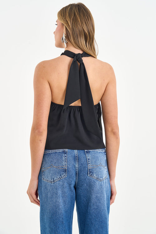 Blusa Fluida com Amarração nas Costas ACT Feminino
 Preto