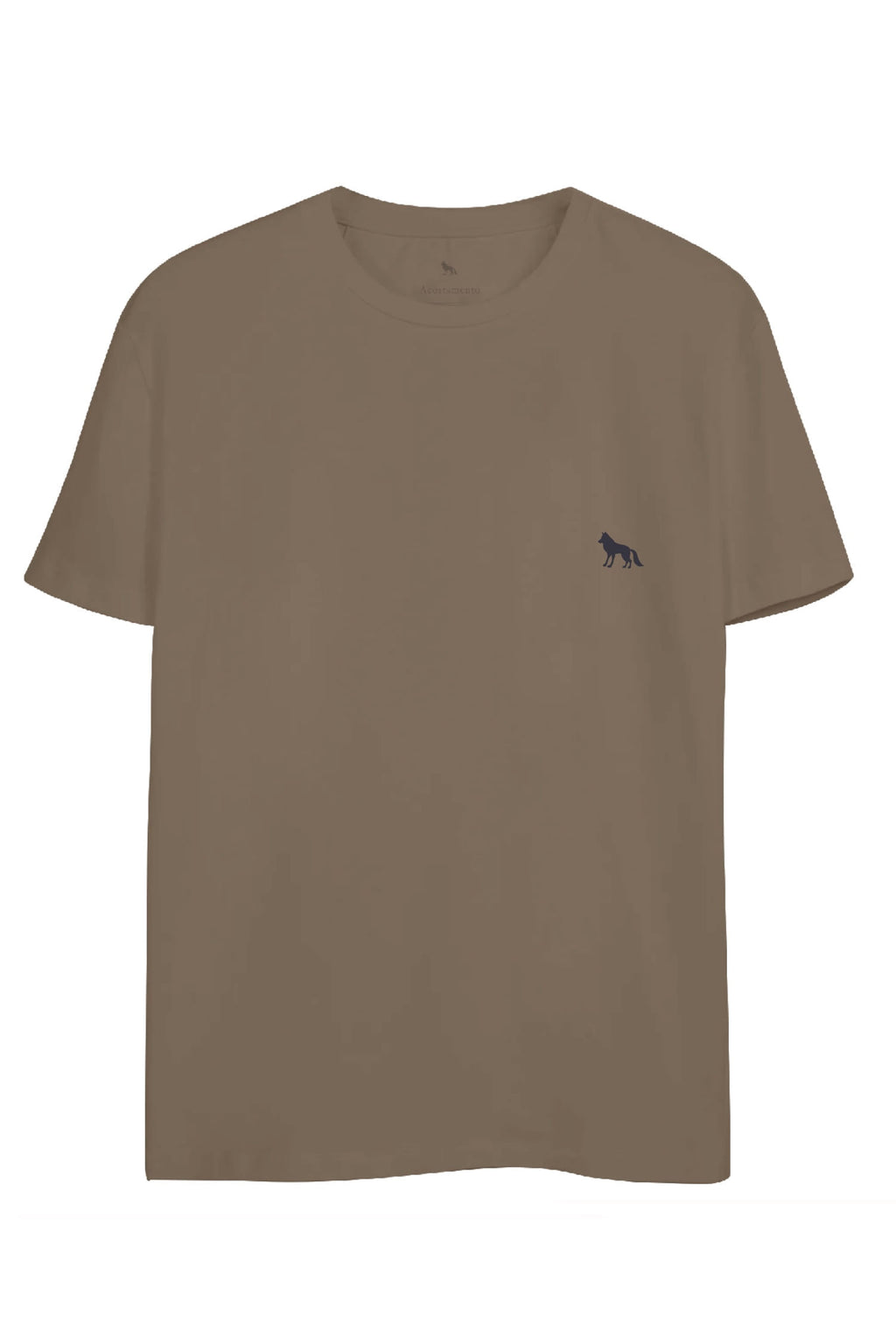 Camiseta Lobo Costas Masculina Oversize Acostamento Bege Caqui