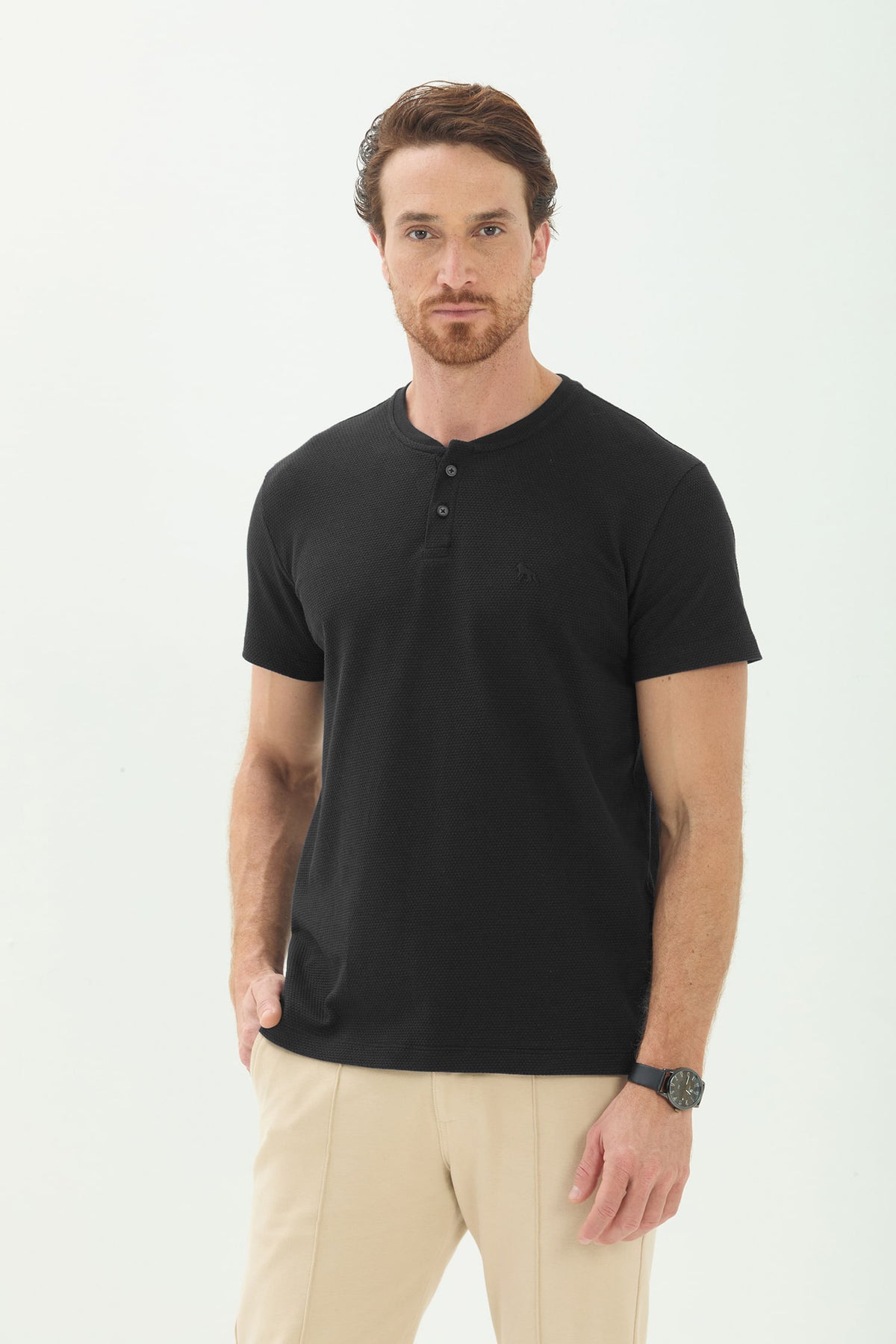 Camiseta Texturizada Masculina Acostamento Preto