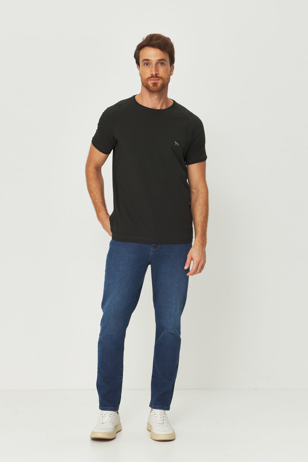 Calça Jeans Skinny Cropped Masculina Acostamento Jeans Escuro