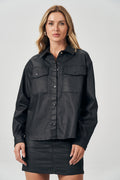 Camisa Regular Sarja Feminina Acostamento Preto