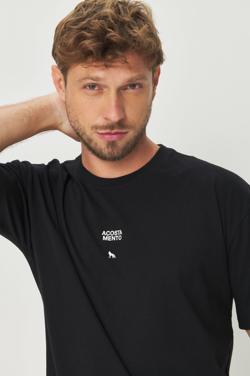 Camiseta Big Shirt Estampa Costas Masculina Acostamento Preto