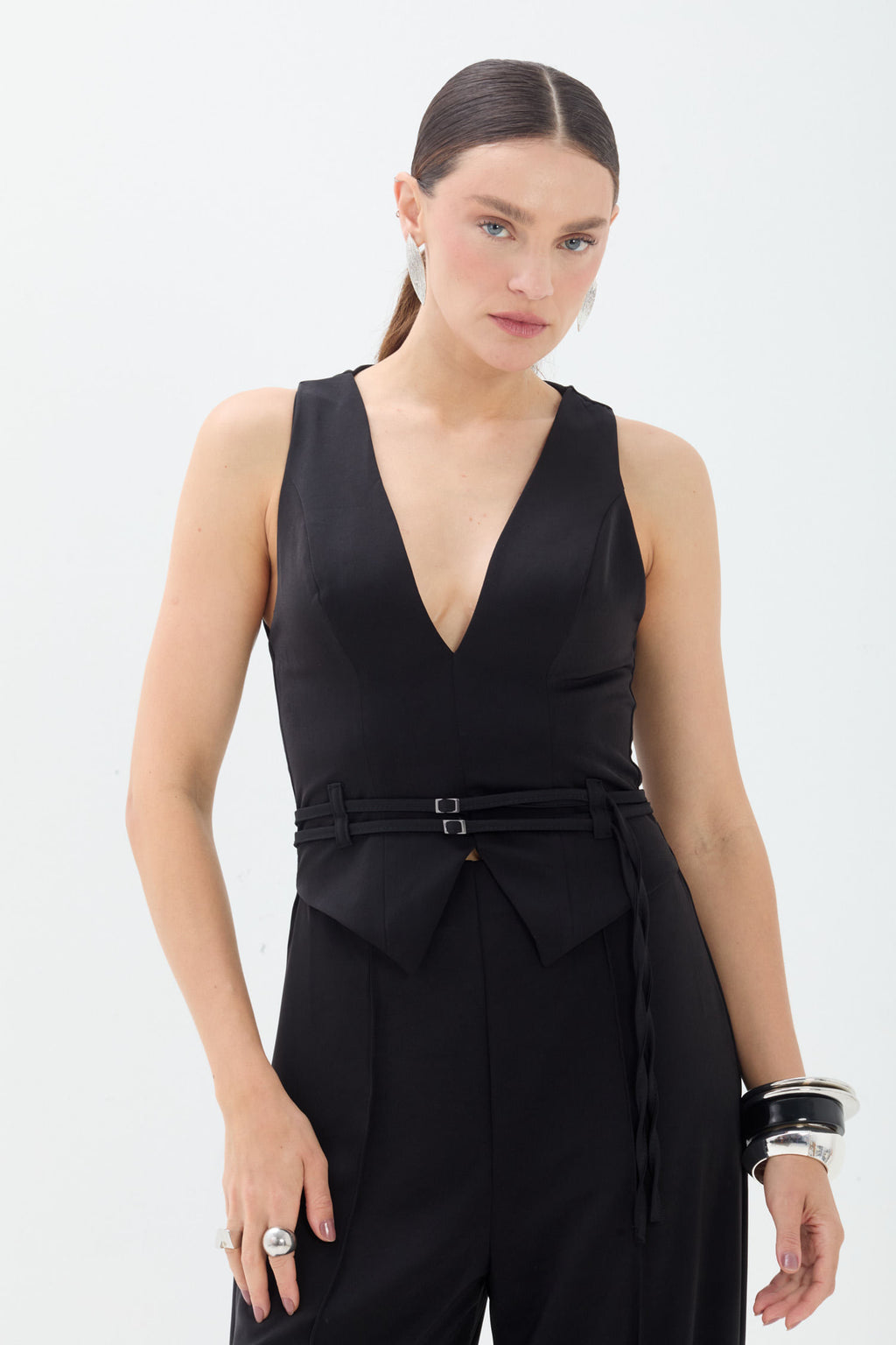 Macacão Alfaiataria Moderno ACT Feminino Preto