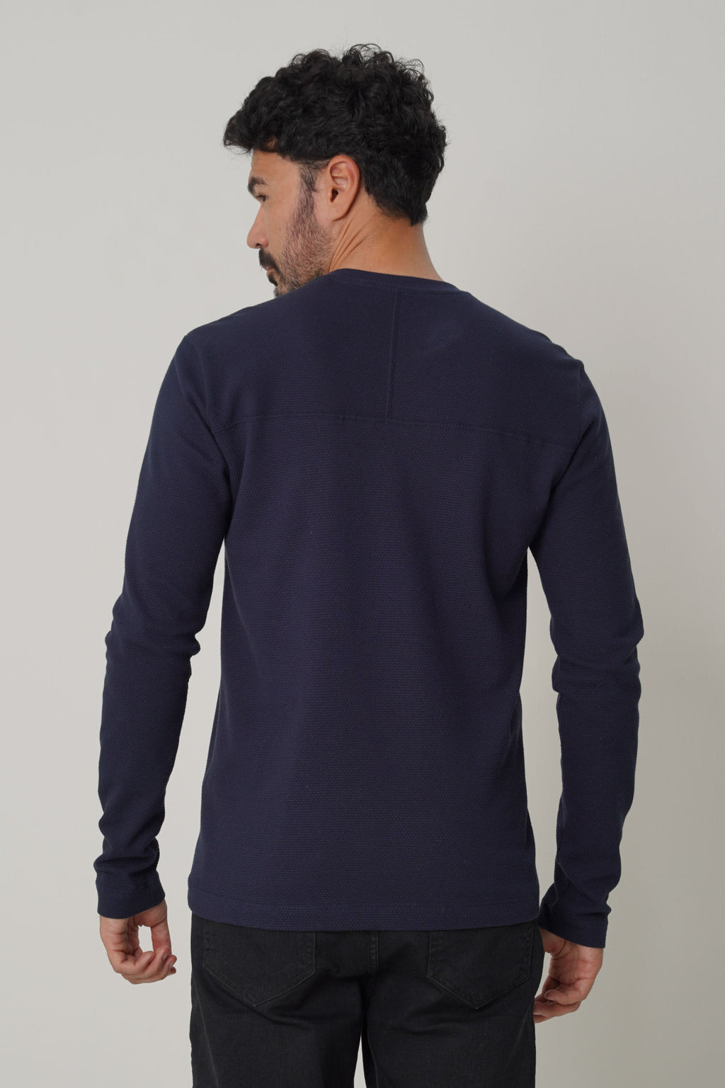 Camiseta Manga Longa Masculina Acostamento Marinho