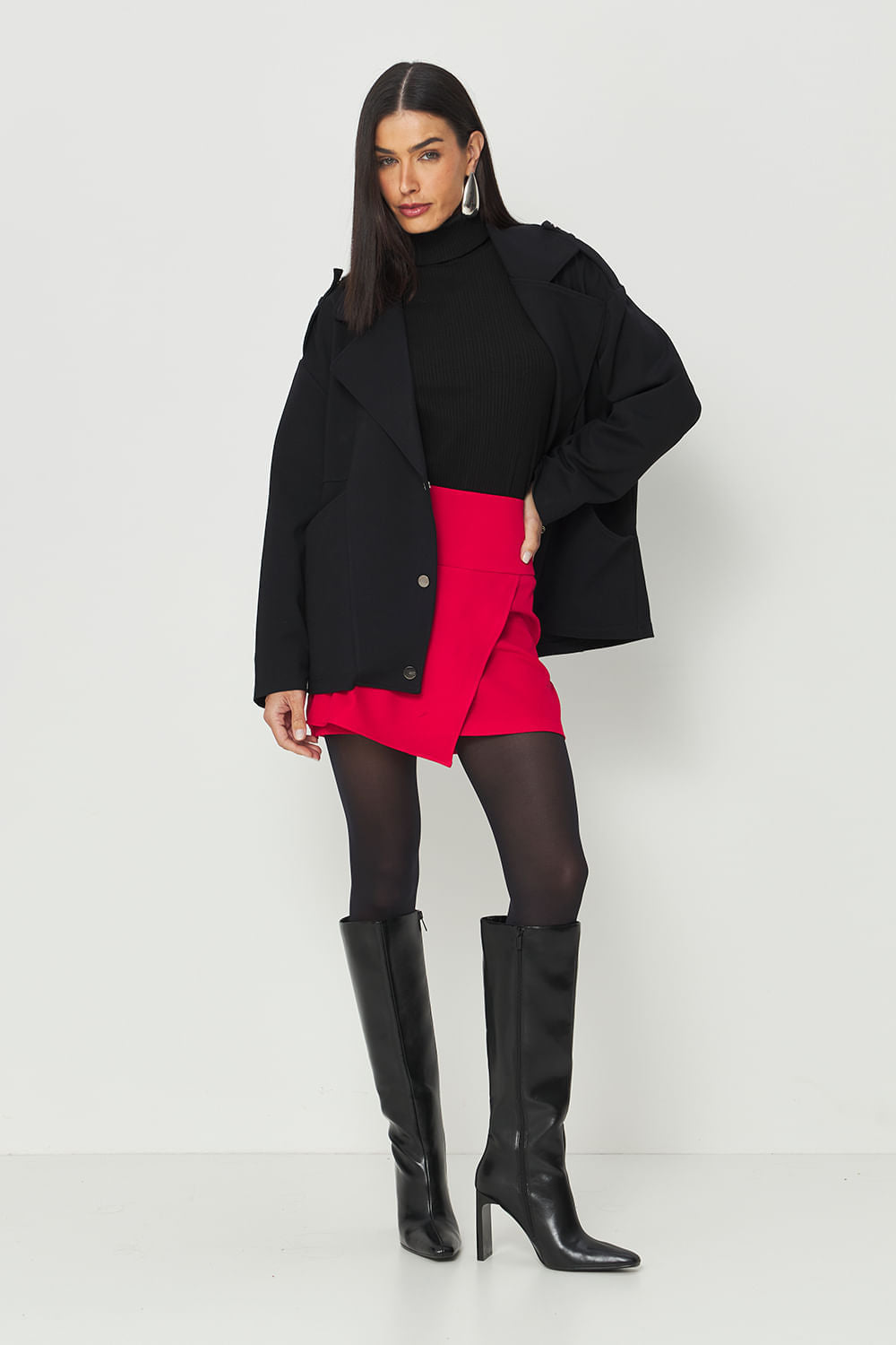 Casaco Elegante ACT Feminino Preto