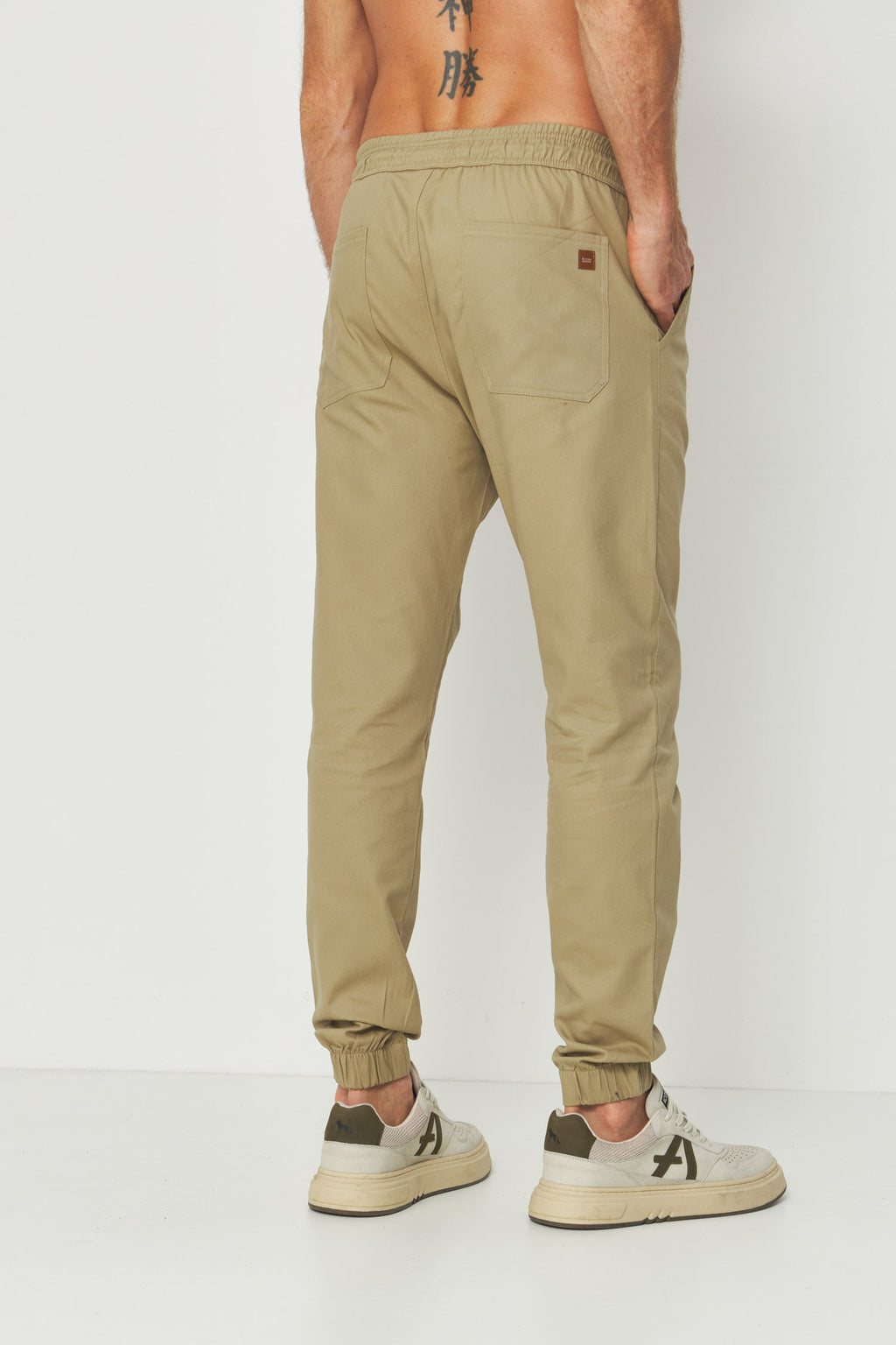 Calça Casual Jogger Masculina Acostamento Kaki