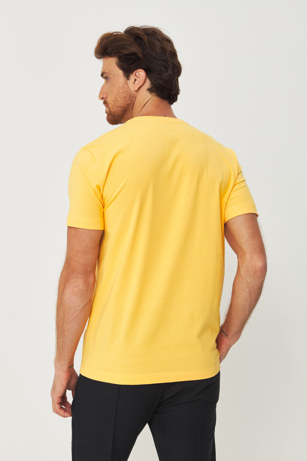 Camiseta Essential Lobo Masculina Acostamento Amarelo Manga