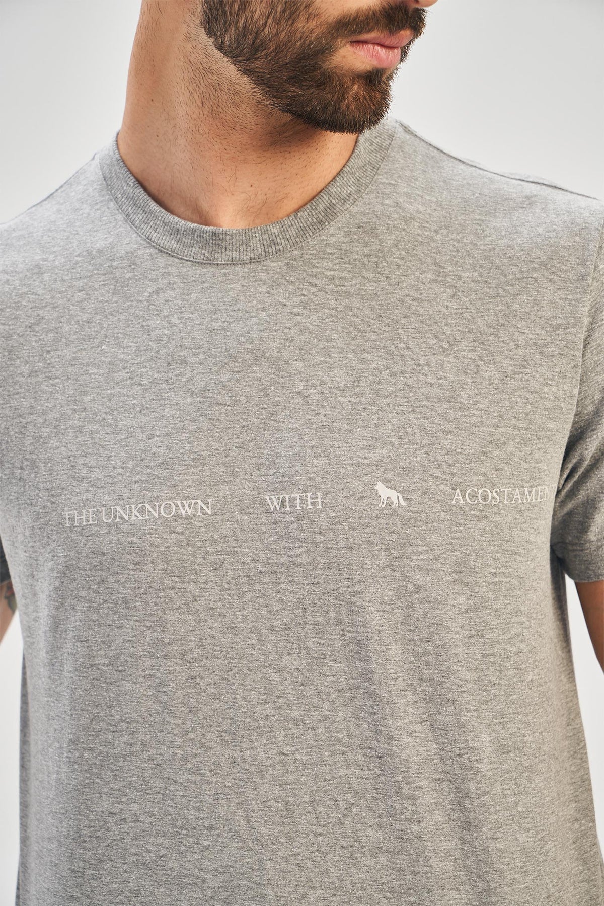 Camiseta Unknown Masculina Acostamento Mescla Grafite