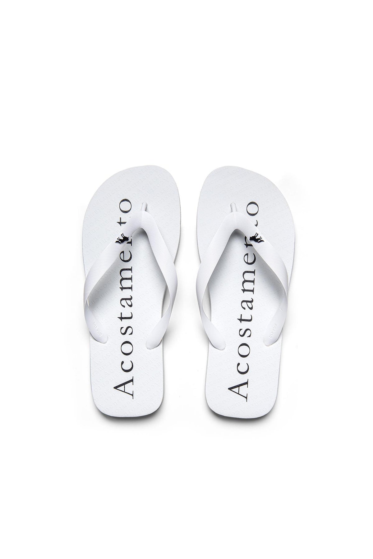 Chinelo Lettering Central Masculino Acostamento Branco