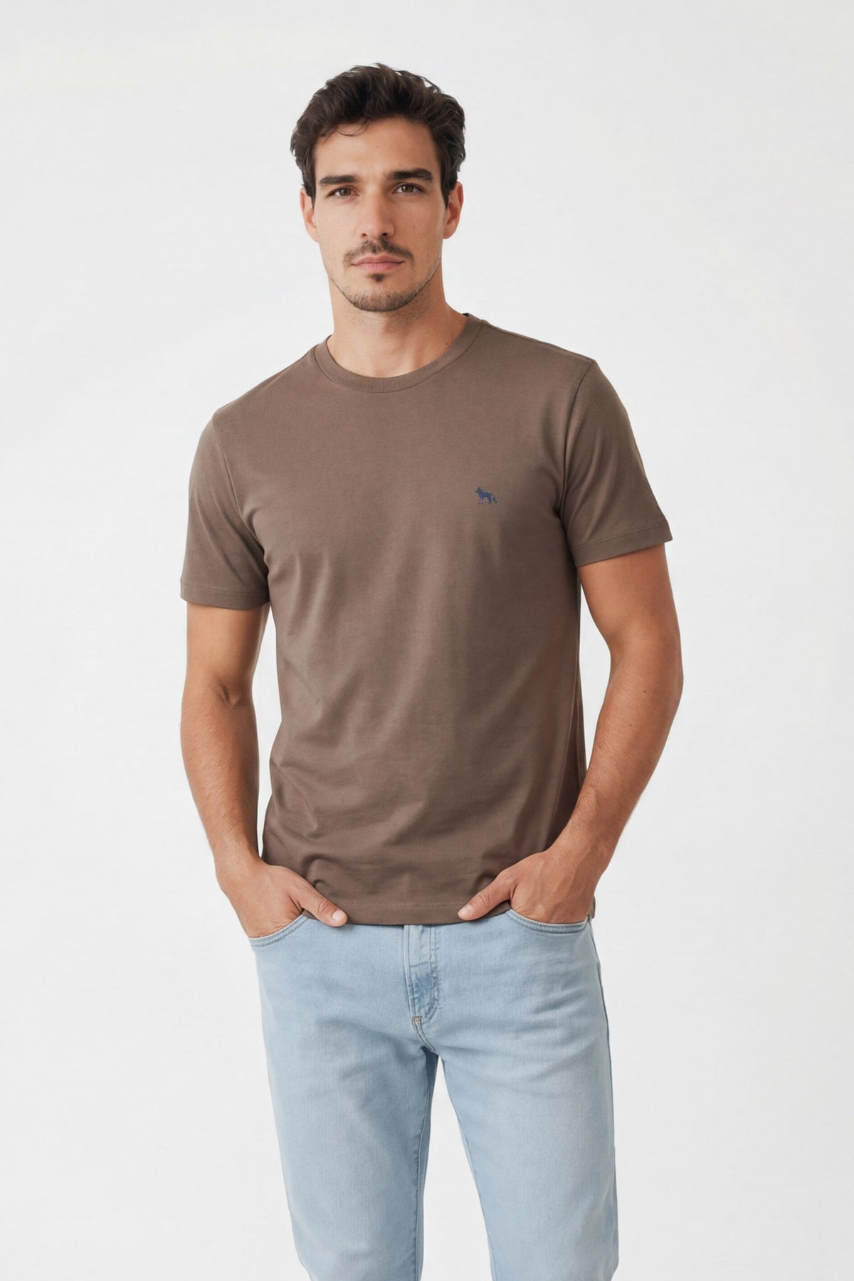 Camiseta Casual Masculina Acostamento Capuccino