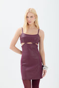 Vestido PU Premium Com Recortes ACT Feminino Preto