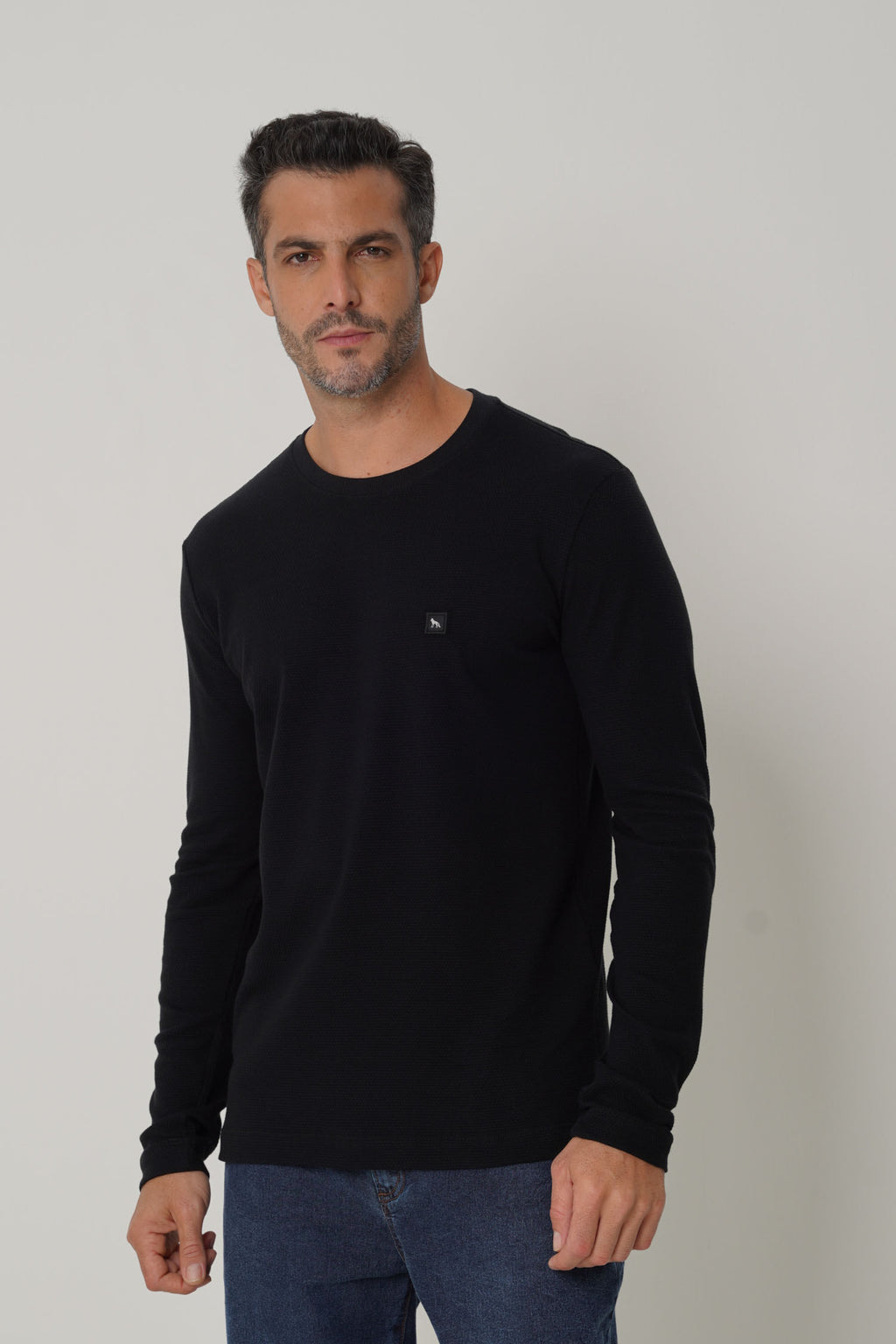 Camiseta Manga Longa Masculina Acostamento Preto