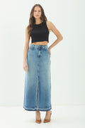Saia Jeans Longa Com Fenda ACT Feminina Jeans Intermediario