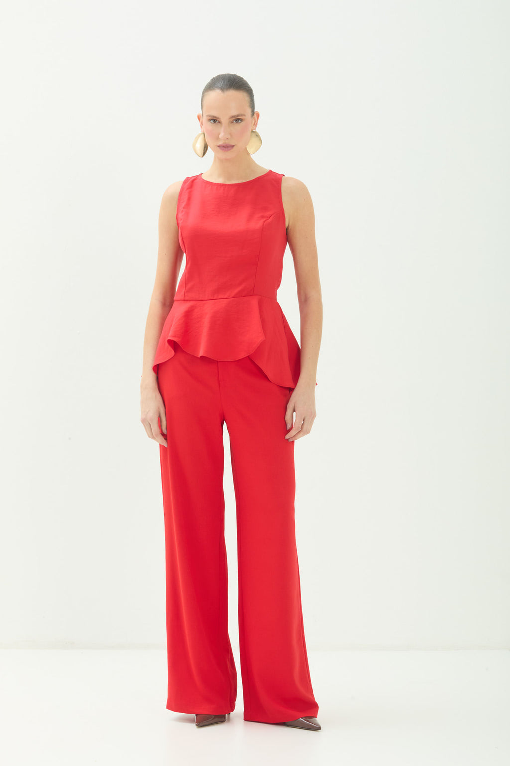 Blusa Peplum Elegance ACT Feminina Red Velvet