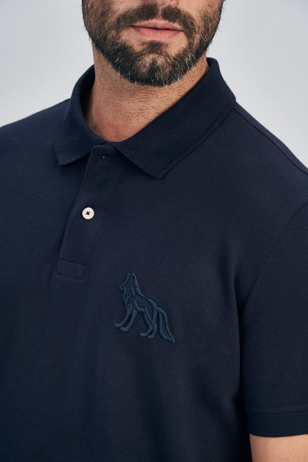Polo Wolf Max Masculina Acostamento Marinho