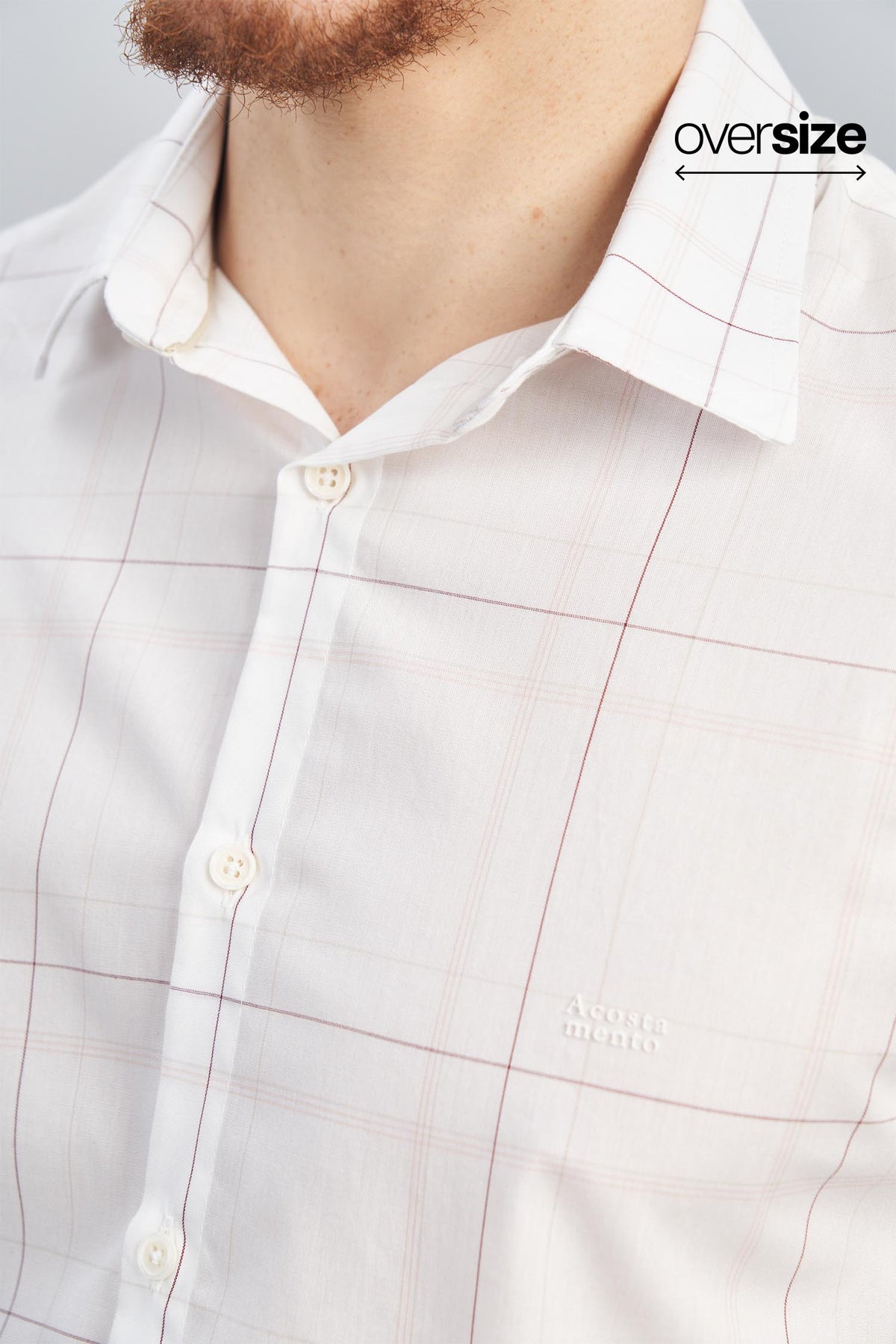 Camisa Manga Longa Masculina Oversize Acostamento Off C/ Vinho