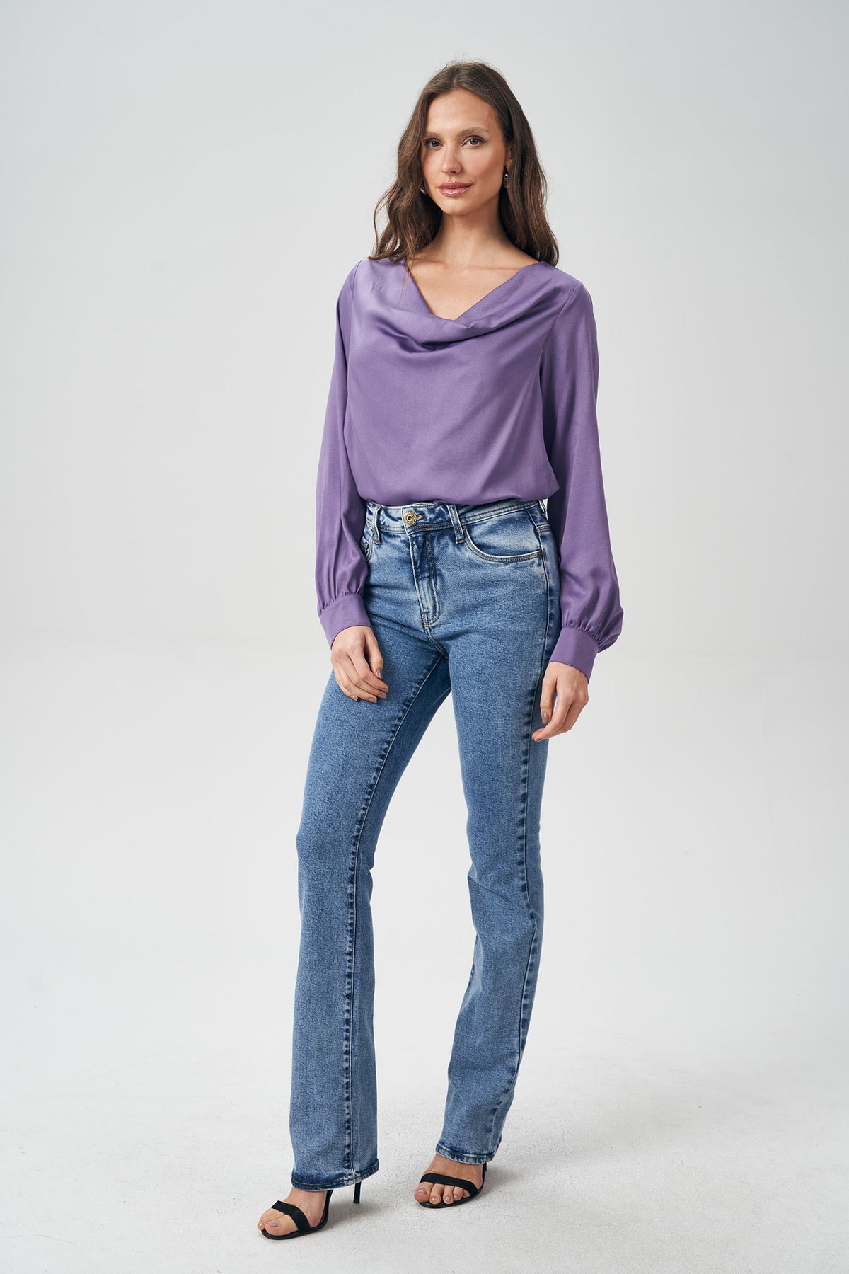 Blusa Acetinada Degagê Feminina Acostamento Passion Purple