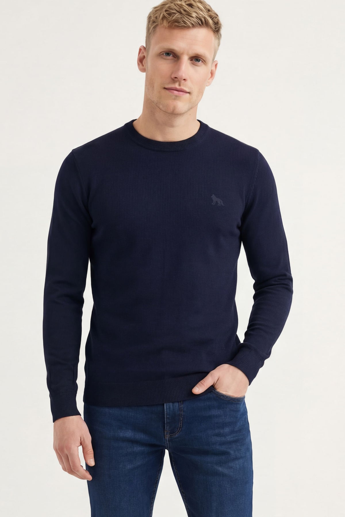 Suéter Tricot Casual Masculino Acostamento Preto