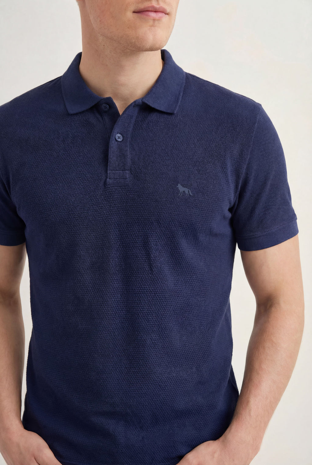 Polo Casual Bordada Masculina Acostamento Marinho