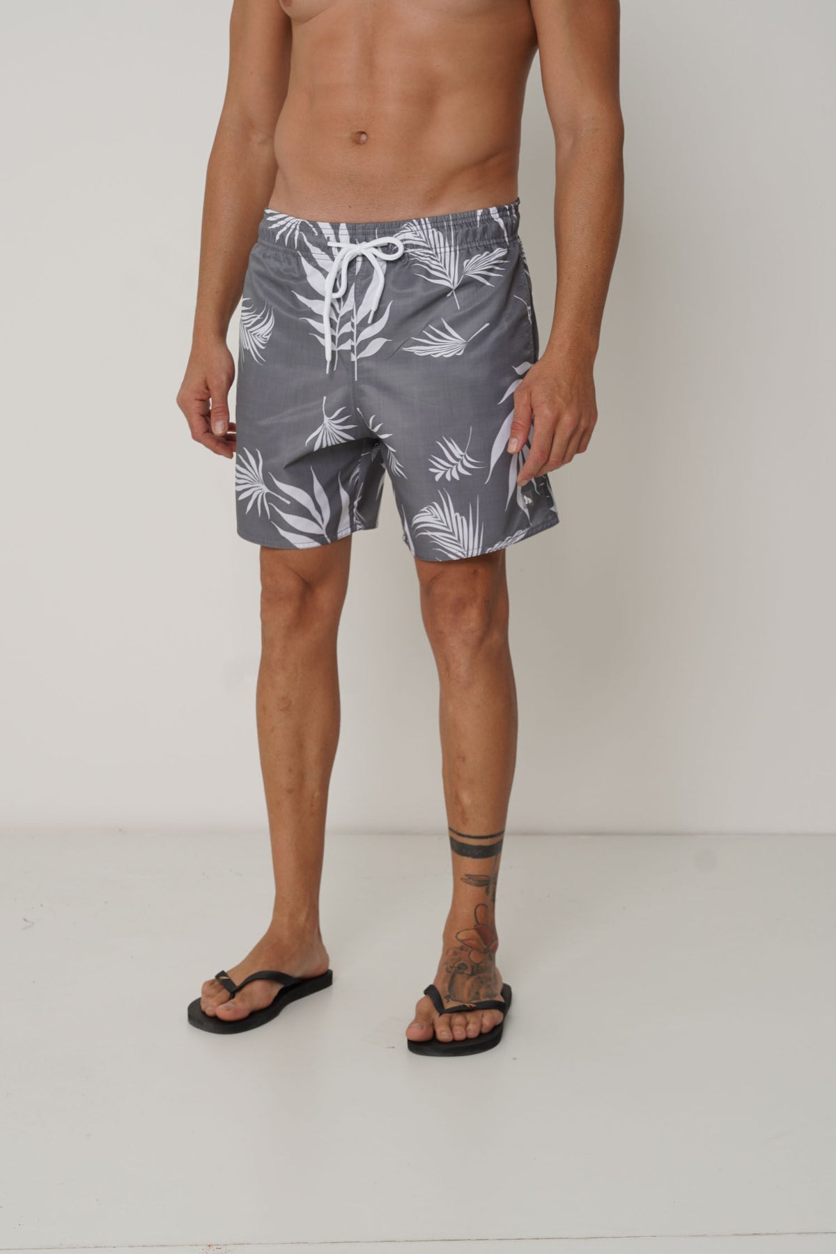 Shorts Elastano Masculino Acostamento Folhagem Mescla