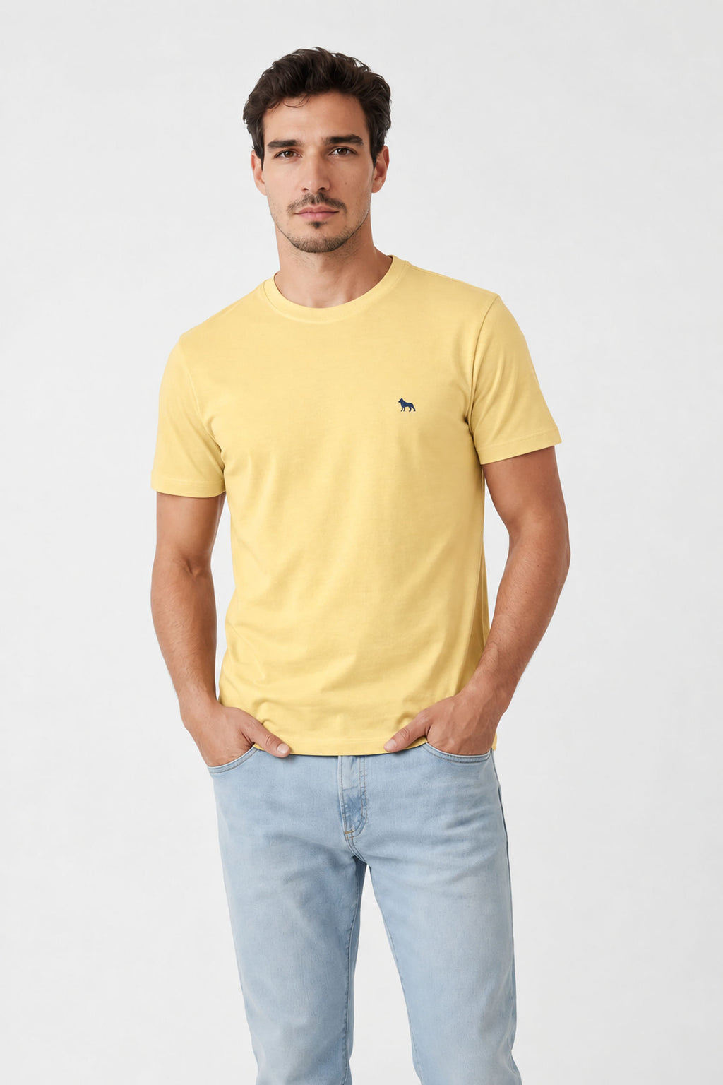 Camiseta Casual Masculina Acostamento Amarelo Sunlight