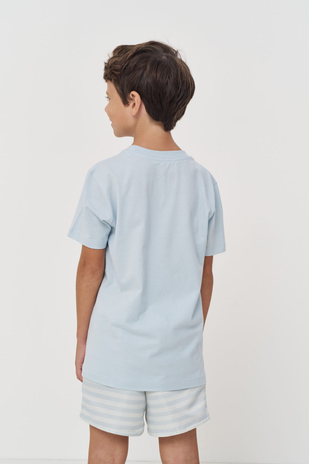 Camiseta Casual Lobo Menino Acostamento Next Azul Maresia