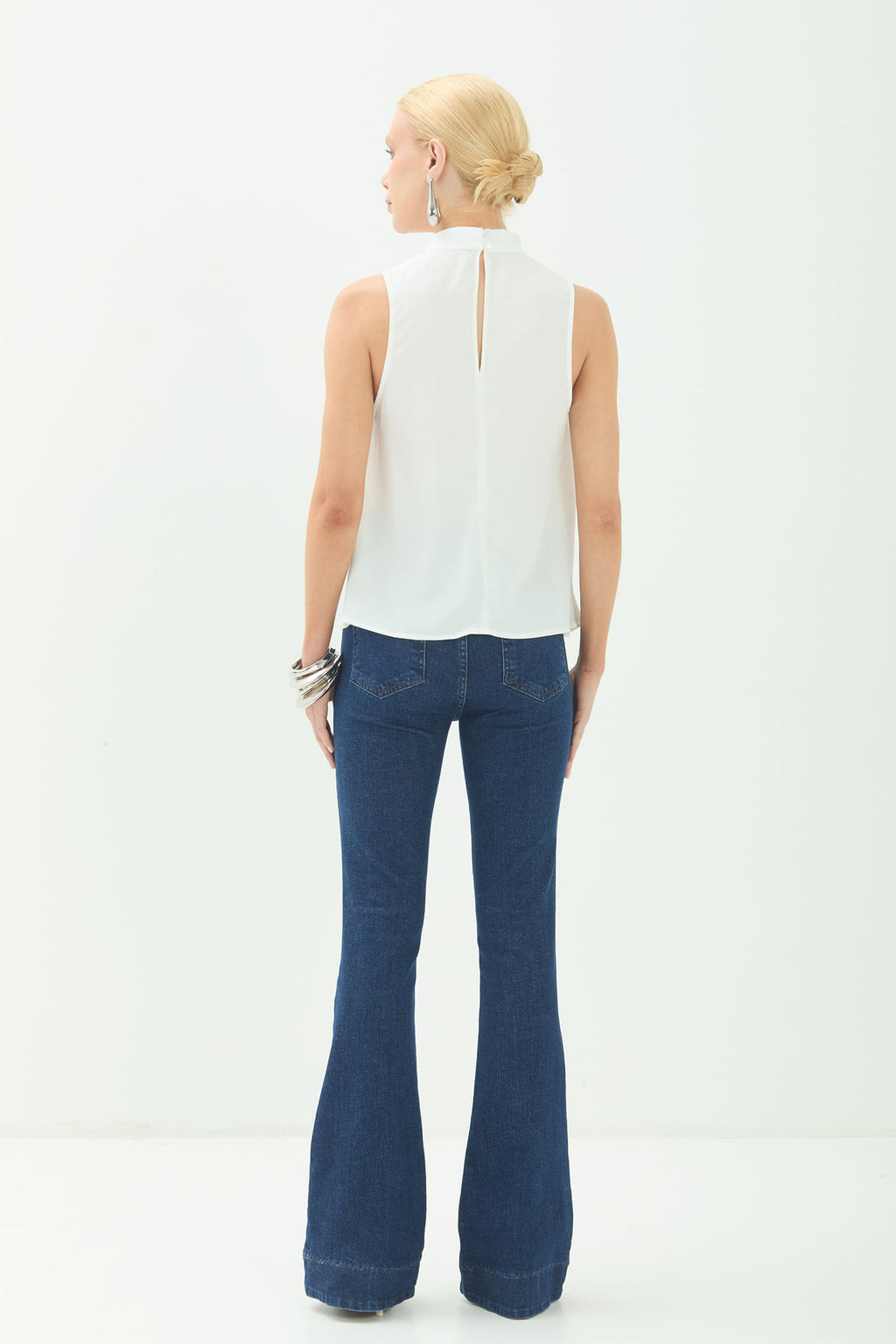 Blusa Gola Alta com Degagê ACT Feminino Off White