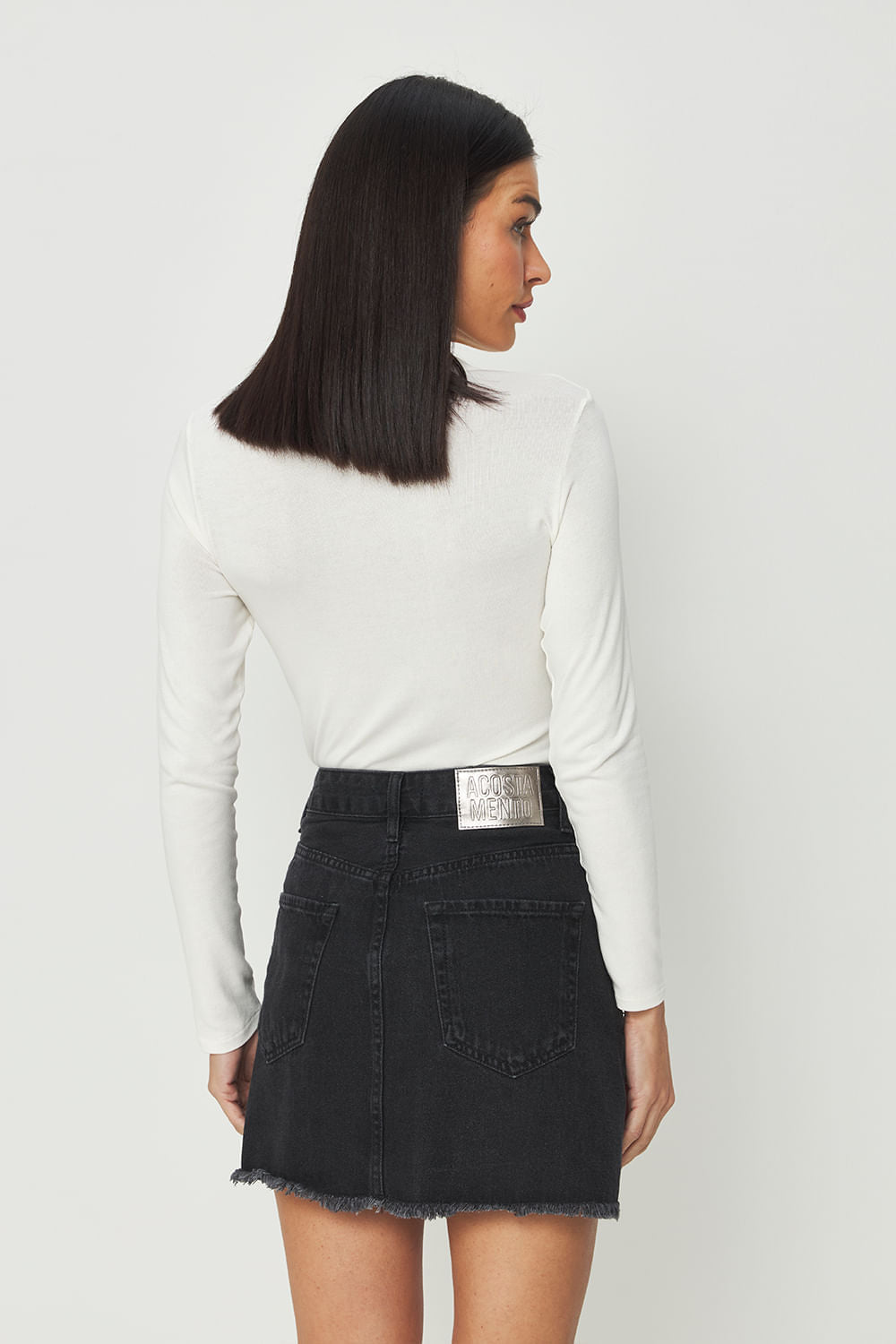 Blusa Basic Gola Alta ACT Feminino Off White