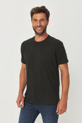 Camiseta Logo Bordada Masculina Acostamento Verde Folhagem