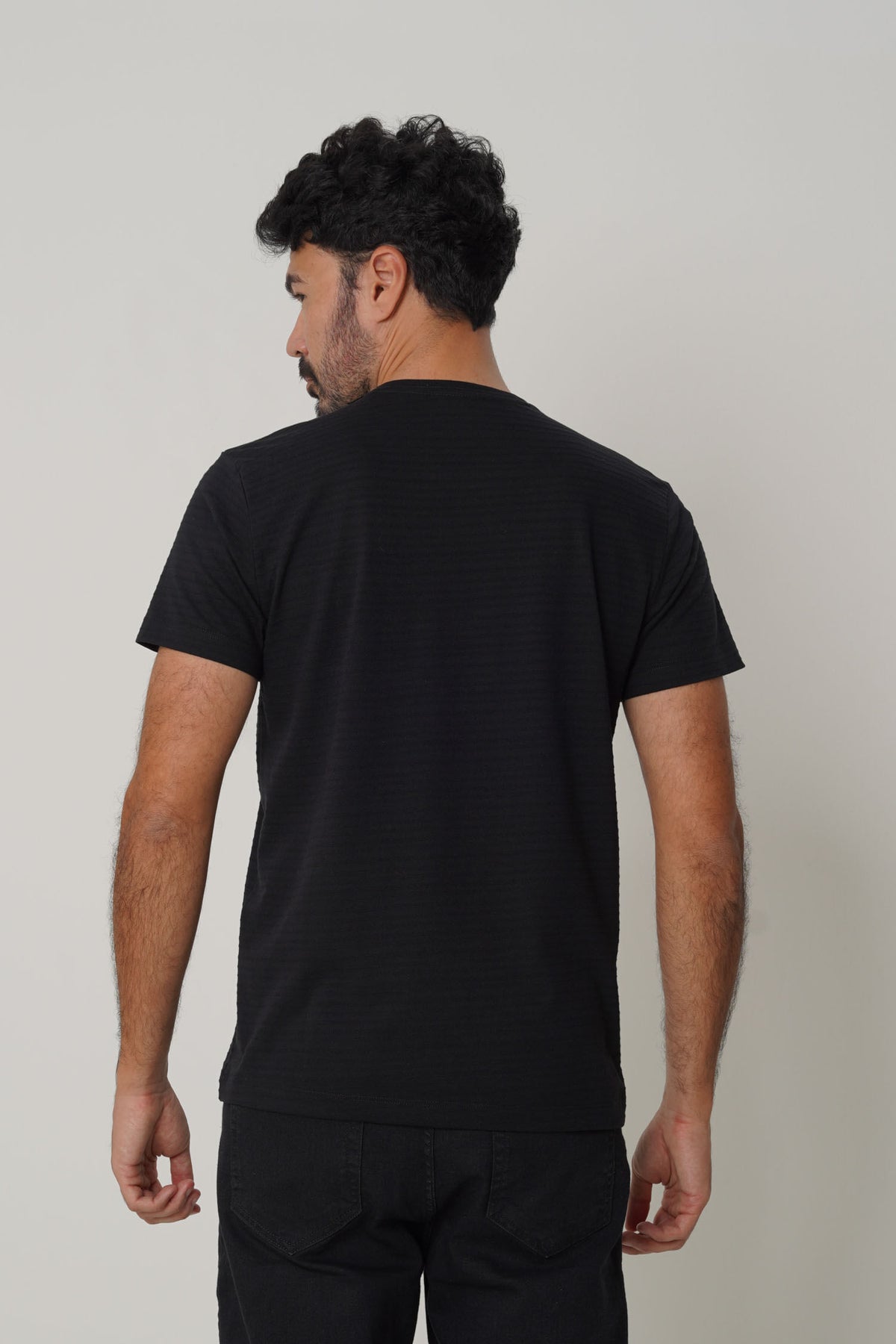 Camiseta Casual Masculina Acostamento Preto