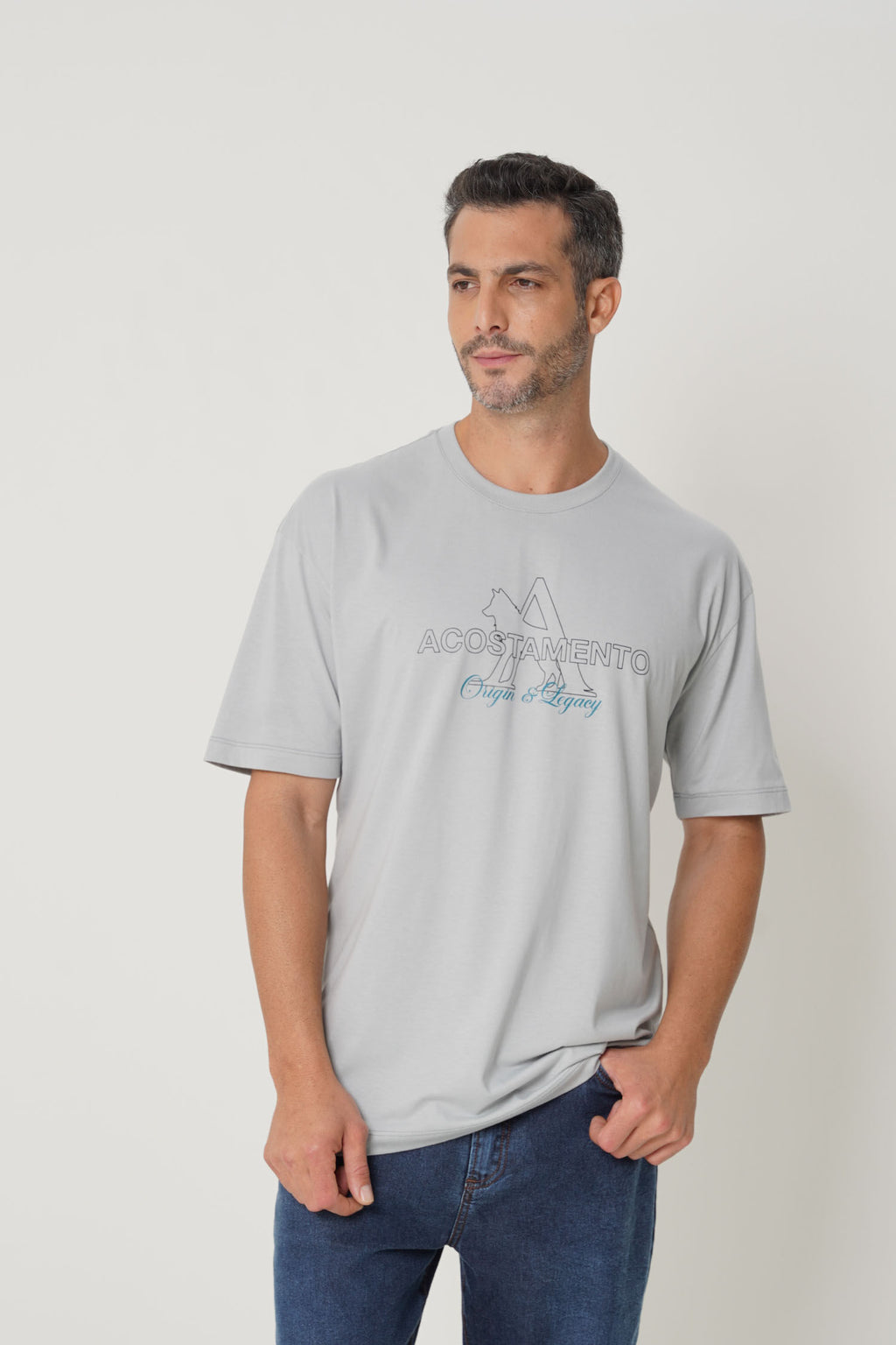 Camiseta Big Shirt Masculina Acostamento Azul Neblina