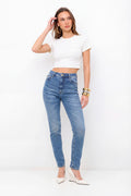 Calça Jeans Skinny Cintura Alta ACT Feminina Jeans Intermediario