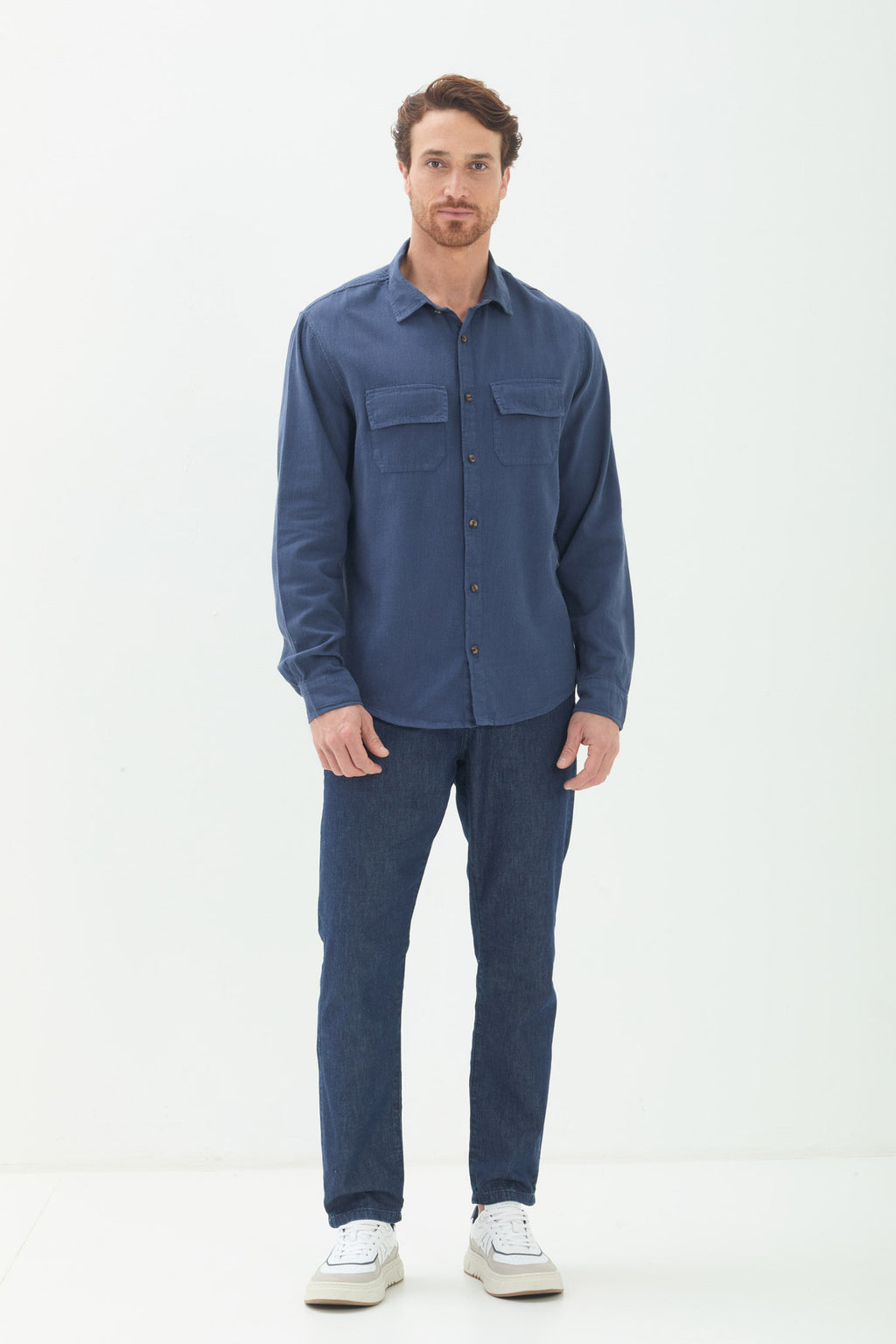Camisa Manga Longa Utilitária Masculina Acostamento Marinho