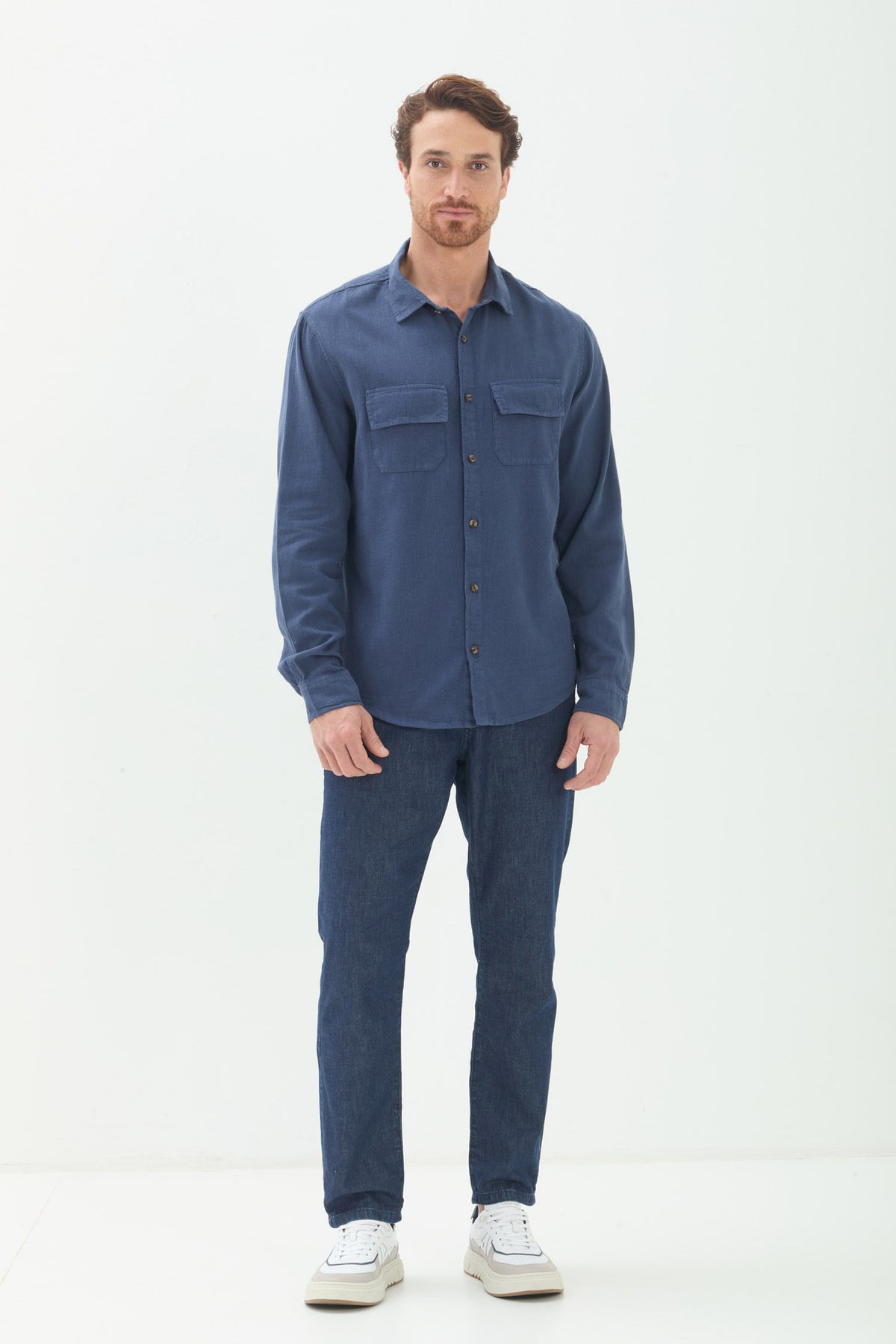 Camisa Manga Longa Utilitária Masculina Acostamento Marinho