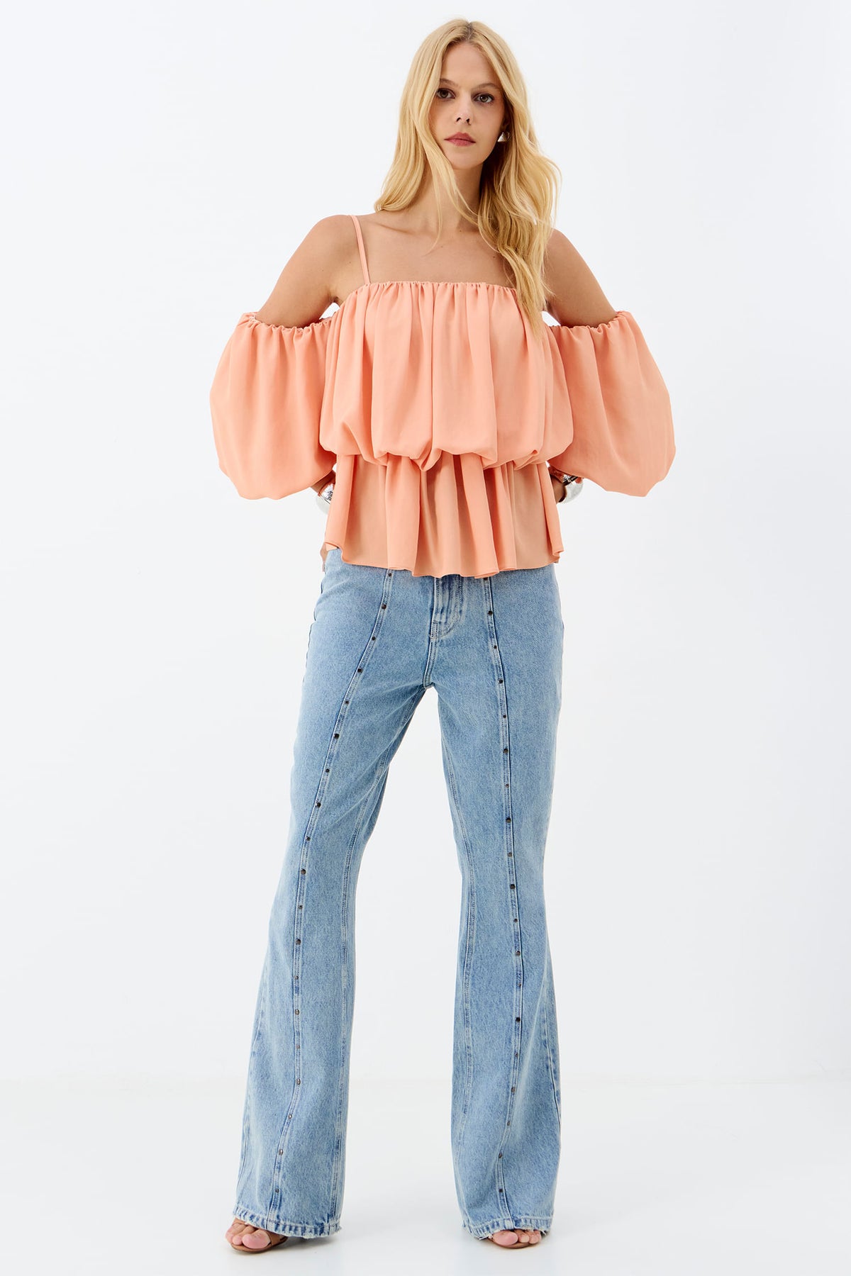Blusa Ombro a Ombro com Manga Balonê ACT Feminino Nectar