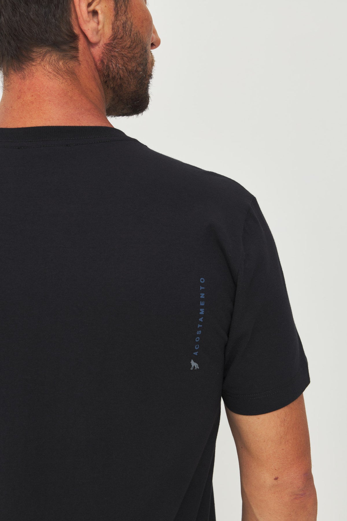 Camiseta Casual Estampada Masculina Acostamento Preto