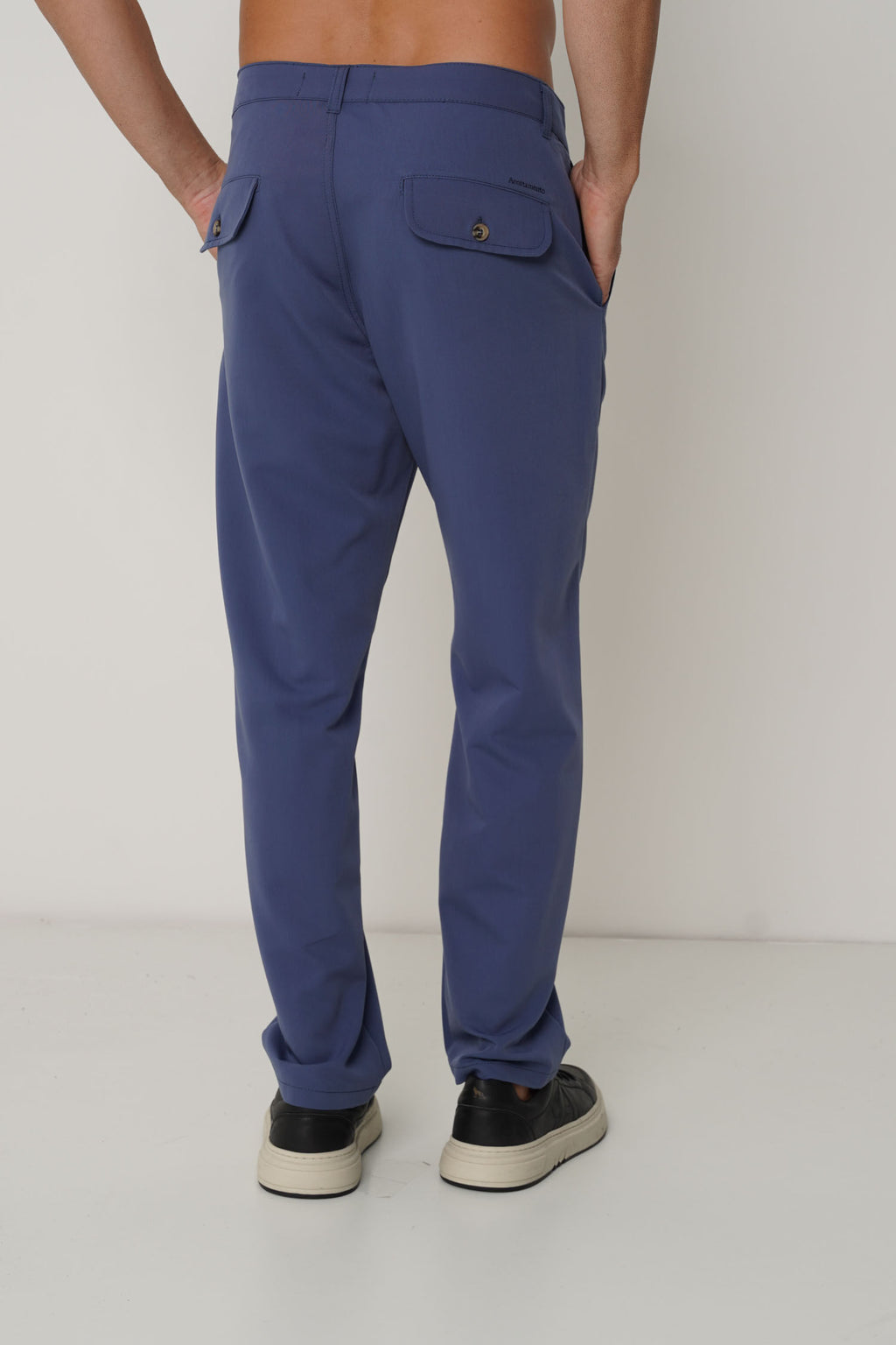 Calça Alfaiataria Clássica Masculina Acostamento Azul