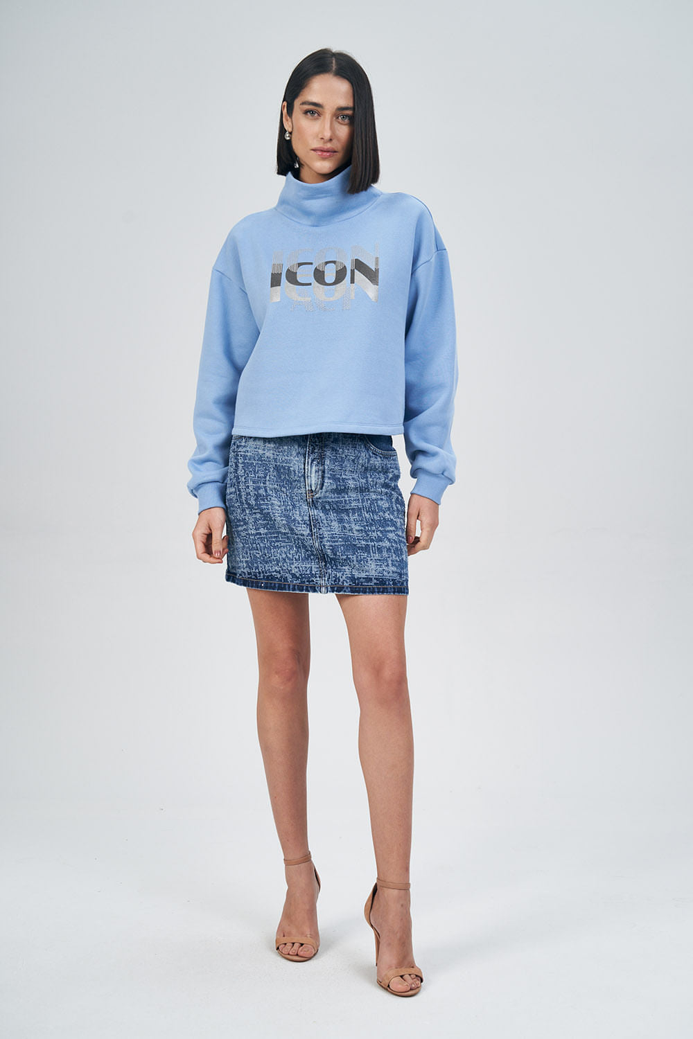 Blusão Moletom Icon Feminino Acostamento Soft Sky