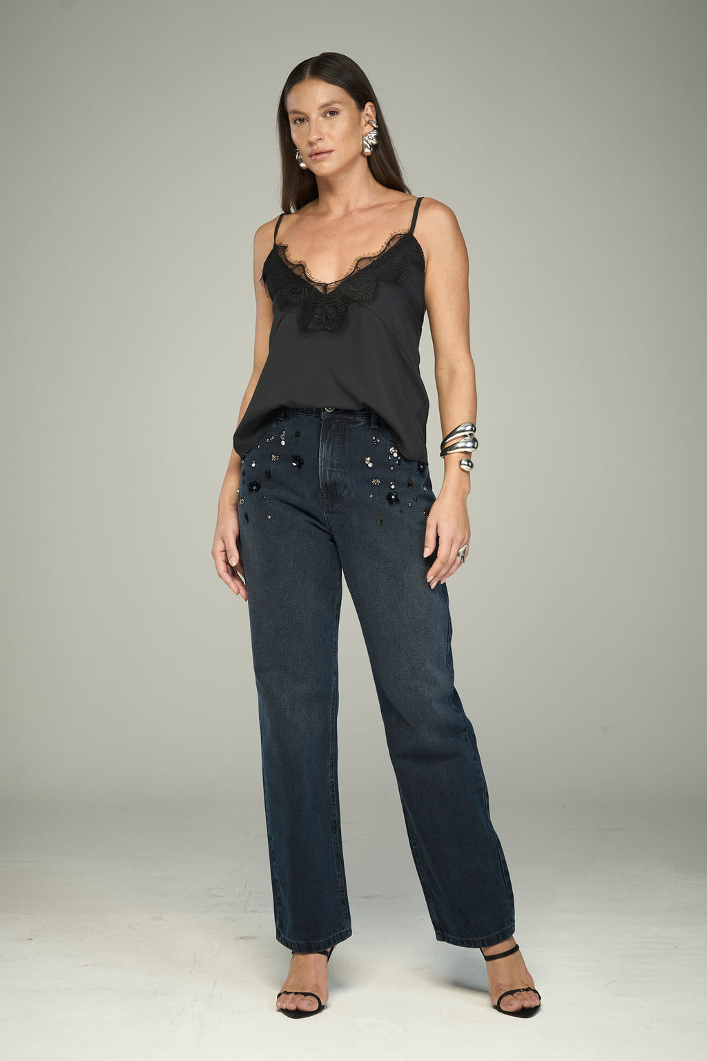 Blusa Alcinha Com Renda ACT Feminina Preto
