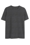 Camiseta Clássica Masculina Oversize Acostamento Mescla Grafite