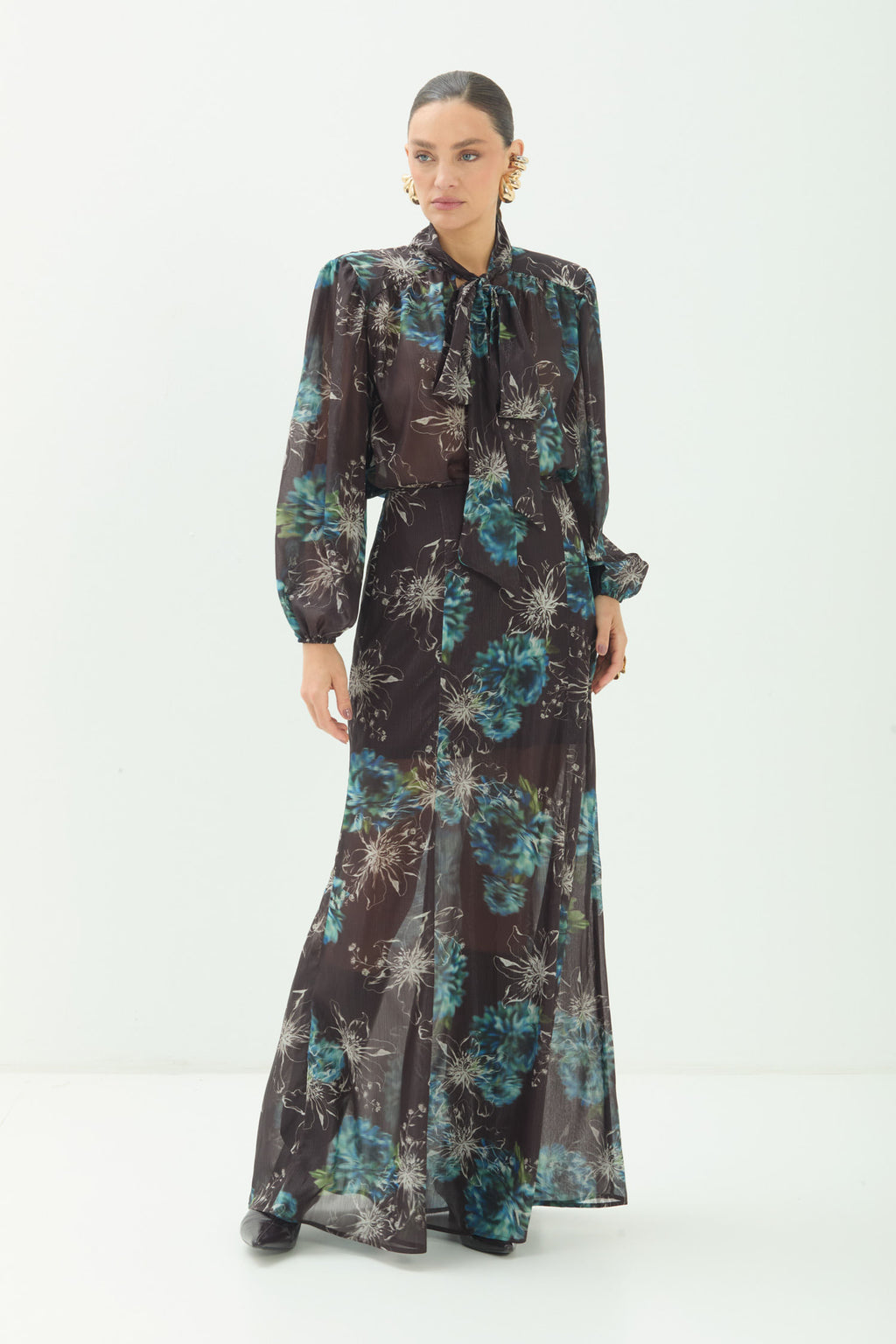 Blusa Estampada Com Amarração ACT Feminino Mystic Garden
